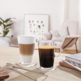 OGANAZI Set of 5 Modern Clear Coaster, Clear Glass Coasters for Drinks Crystal Coasters Round Cup Coasters Coffee Table Decor for Office, Kitchen, Bar, Dining Room, Living Room, Patio