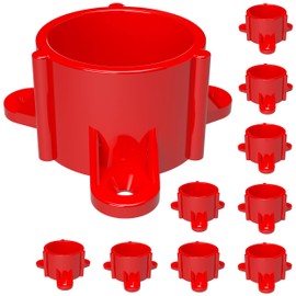 FORMUFIT F114ECT-RD-10 PVC Table Cap, Furniture Grade, 1-1/4" Size, Red (Pack of 10)