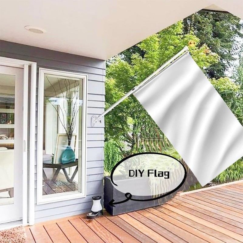 Pack of 2 Blank Flags Plain Pure White Banner 150