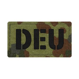 Café Viereck ® German Army Germany DEU Patch Lasercut – 9 x 5 cm with Velcro 1 Piece (Camouflage Olive)