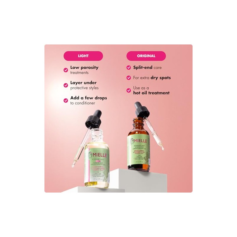 Mielle Aceite Fortalecedor Suave para Cuero Cabelludo y Cabello, Romero