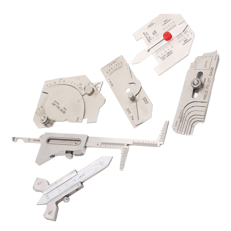 6Pcs Weld Gauge Set Fillet Include Hi Lo Gauge Porosity