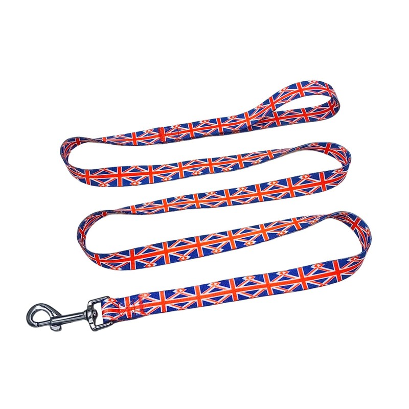 Olahibi Dog Collar and Leash Combo Set, Union Flag Pattern,