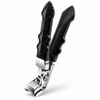 Professional Stainless Steel Angled Toenail Clippers with Wide Jaw, Concave