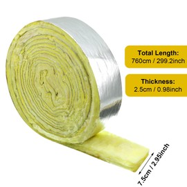 Fiberglass Pipe Insulation Foil Backed Fiberglass Pipe Insulation Wrap for Outdoor Indoor Pipe Insulation Wrap Freezing Weather (4 Pcs)