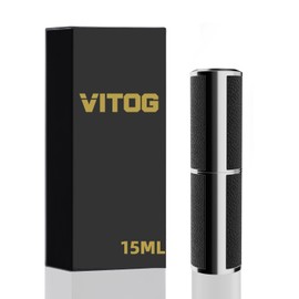 Vitog Perfume Travel Refillable Bottle - Filling Perfume Atomizer Cologne Travel Bottle,10ml Luxurious Pocket Perfume Travel Dispenser for Women and Men (Black)