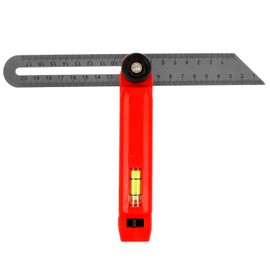 T Bevel Carpenters Angle Finder Adjustable Sliding T Bevel Gauge Portable Stainless Steel Sliding Angle Ruler Protractor Tool with Metric and Imperial Scales for Woodworking(Gules)