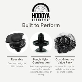 Hodoya 20PCS 90467-07201 Push Retainer Clips for Toyota Lexus – Engine Splash Shield, Fender Liner, Trunk Trim – Fits Camry, Corolla, RAV4, 4Runner, Avalon, Tundra, Highlander