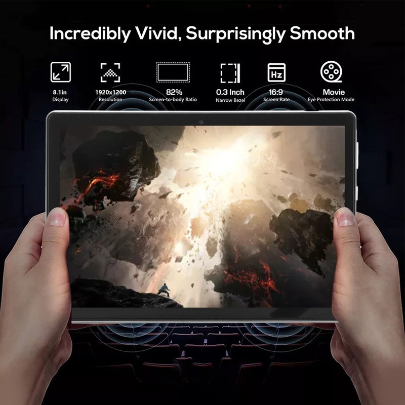 8.1in Tablet 5G Dual Band WiFi 4GB 64GB Front 800w