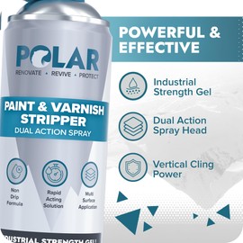 Polar Paint & Varnish Stripper Spray - 6 x 17 Fl Oz | Industrial Strength Gel Removal for Paints, Varnishes & Other Stubborn Resides | Multi Surface Paint Stripper for Wood, Metal and Concrete