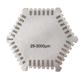 JENSWILL 2mm High-Precision Stainless Steel Hexagonal Wet Film Comb Industrial 25-3000um Wet Film Thickness Gauge Measurement Tool