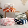 Cyusri Pink Checkered Throw Blanket - Soft Cozy Breathable All