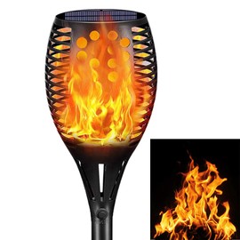 Sunenvoy Solar Torch Lights Upgraded, Waterproof Flickering Flame Solar Torches Dancing Flames Landscape Decoration Lighting Dusk to Dawn Outdoor Security Solar Light for Garden Patio