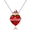 YEESIA Sacred Heart of Jesus Necklace, 925 Sterling Silver, Jesus