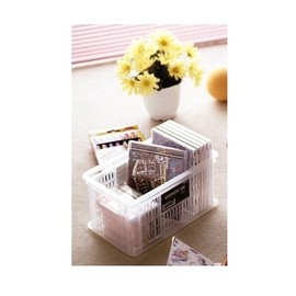 Tenma Simple Storage Box with Handles on the Sides Basket Container, Work In [Size S] [Color] [Clear] [Width 10.9 x Depth 8.9 x Height 6.1 inches (25.2 x 20.2 x 15.6 cm)]