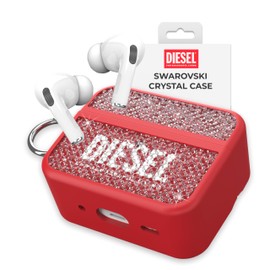 DIESEL AirPods Pro2 Case / AirPods Pro Case TPU Crystal Stylish Cover Brand Logo Protection (Diesel AirPodsPro 1st / 2nd Gen Case, Red, Red)