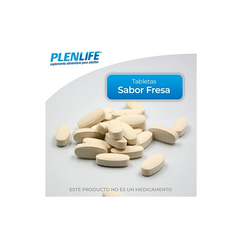 PLENLIFE Multivitaminas tabletas masticables complejo B sabor fresa 60 u.