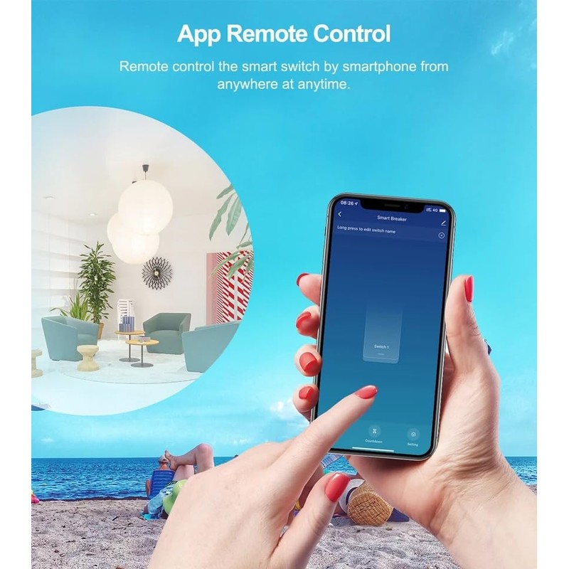 MHCOZY Tuya App Smart WiFi Control Switch, 30A Max Output,Add