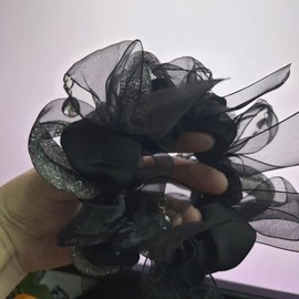 Coletero De Malla con Pedrería, Banda Elástica para Moños, Accesorios para Cabello De Mujer