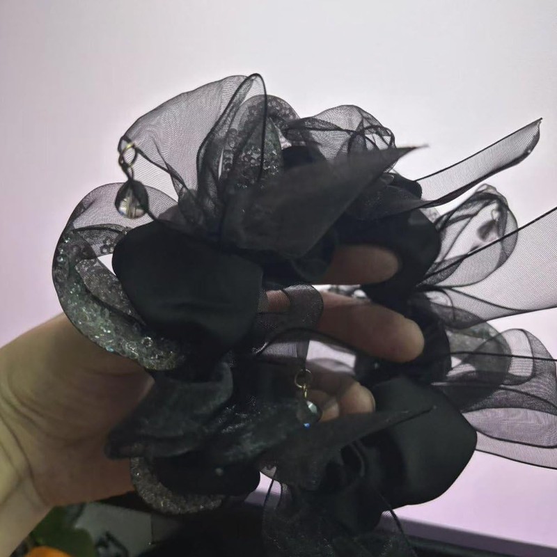 Coletero De Malla con Pedrería, Banda Elástica para Moños, Accesorios