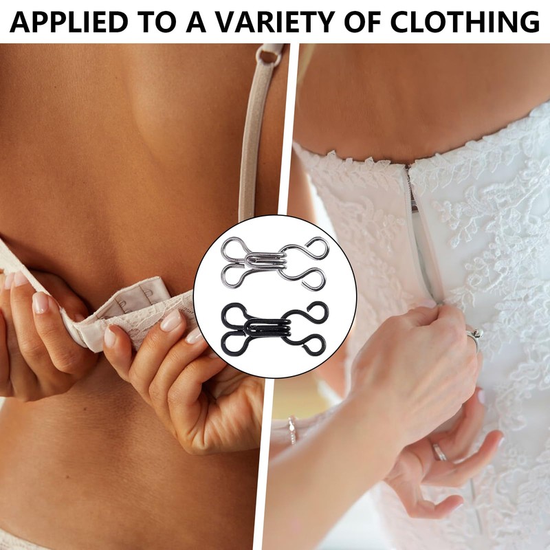 QIYUDA 120 Pcs Hook and Eye Closures for Clothing, Bra