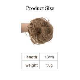 XFSRG Haarschmuck Haargummi Hochsteckfrisuren Voluminös Gelockt aus Synthetikhaar Lockiger Messy Bun für Damen & Bräute Natürlich aussehendes Haarteil（Hellbraun）