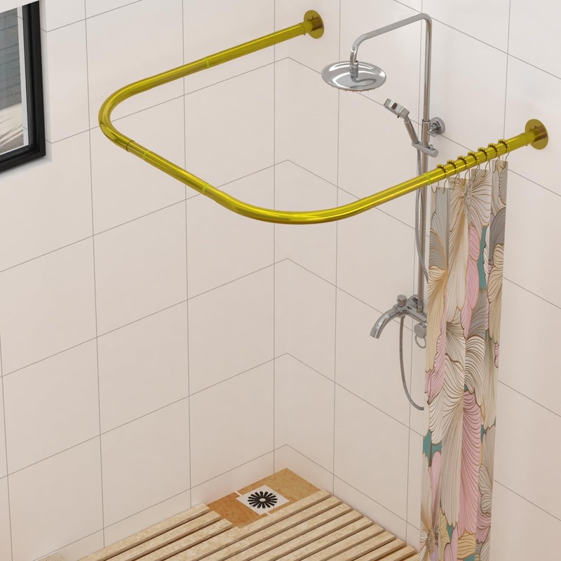 Tanxih U Shower Curtain Rod Adjustable Stainless Steel U Shaped
