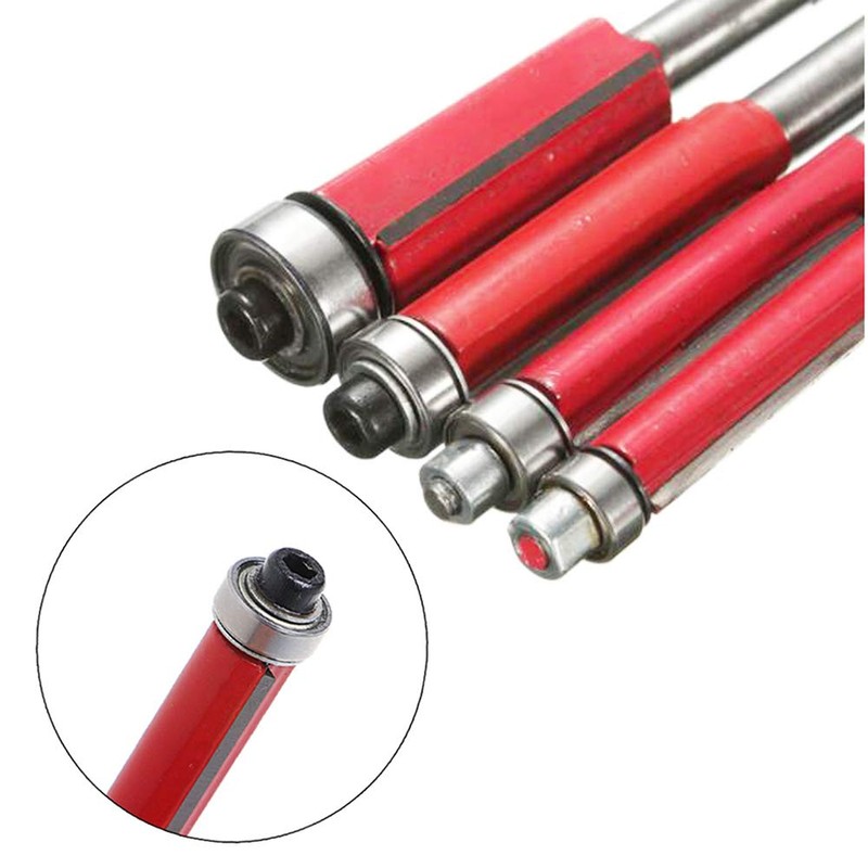 Gasea 4pcs 1/4" Shank Flush Trim Bits Set Top End