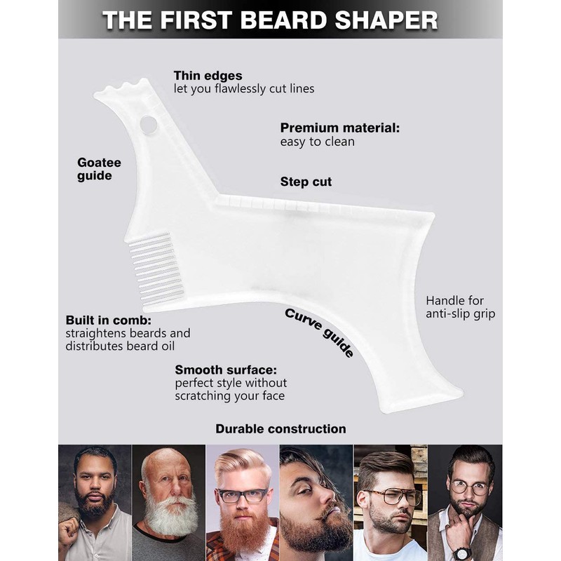 Beard Shaper & Styling Tool with inbuilt Comb, Hair Trimmer