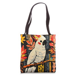 Folk Art Cockatoo Graphic Tote Bag