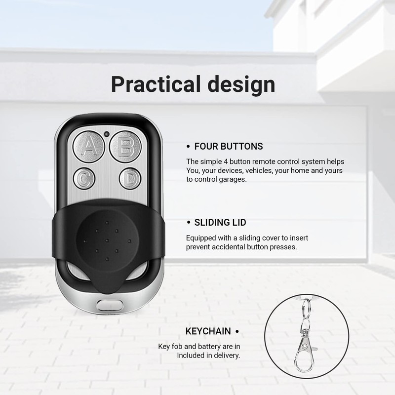 Leyf Pack of 10 Remote Control Garage Door 433 MHz,