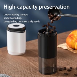Rukico USB Rechargeable Electric Coffee Bean Grinder with Ceramic Grinding Core, Adjustable Grind Size for Perfect Brew. Enjoy Freshly Ground Coffee Anytime, Anywhere. Ideal for Coffee Lovers