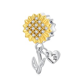 Alstiva Animal Rabbit Four-Leaf Clover Charm, 925 Sterling Silver, 5A Cubic Zirconia, Charm Bead Pendant for European Bracelets, Necklaces, Jewellery Gift for Women, Sterling Silver, Cubic Zirconia