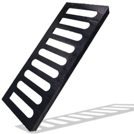 DuuMuut Cast Iron Drain Grate, 20x8 Outdoor Drain Cover, B Class Sewer Grate, Durable Heavy Duty Channel Grate, Black Rectangle Drainage Grate for Driveway, Concrete, Yard, Garage (19.7x7.9)