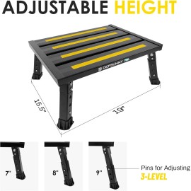 Unbranded Non-Slip Adjustable Height Aluminum RV Step Stable Foldable Platform Step Stool