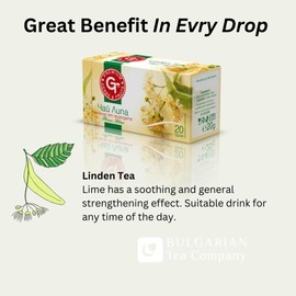 Premium GT Herbs & Fruits - Linden Tea 20 Tea Bags 1.5g each | Calming Tea Bags, 30g 0034