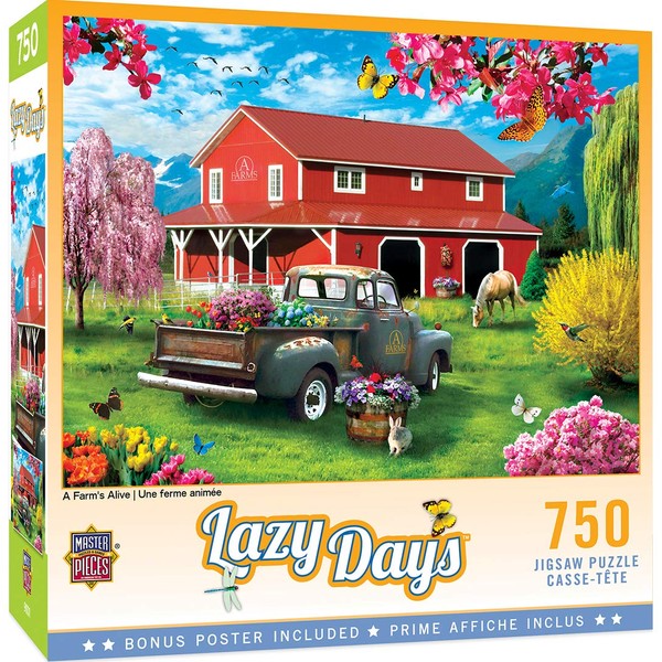 Masterpieces 750 Piece Jigsaw Puzzle for Adults, Family, Or Kids - A Farm's Alive - 18"x24"