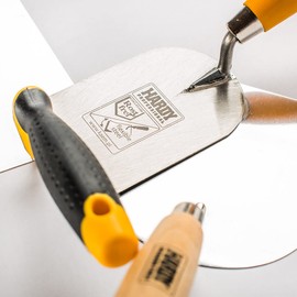 HARDY 2K smoothing trowel series *28*for glaze coatings plaster glue tools handle wood construction renovation restoration spatula for applying plaster size 14 x 8 cm