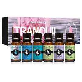 Tranquil - Gift Set of 6 Premium Fragrance Oils - Lavender Breeze, Mountain Rain, Ocean Breeze, Lavender Chamomile, Rosemary, Green Tea - 10ML