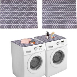 Senvitate 2 Pack Non-Slip Washer & Dryer Covers for the Top, 25.6" x 23.6" Dust-Proof Appliance Top Protect Mats, Diatomite Rubber Washing Machine Top Covers for Laundry Home Kitchen