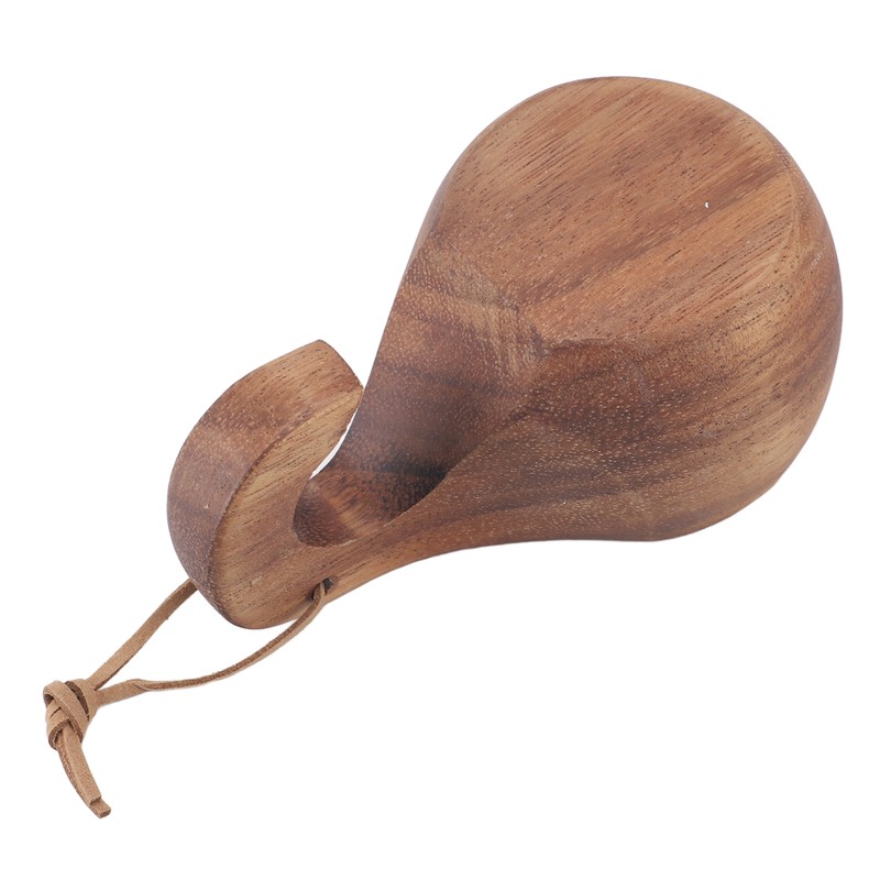 Wooden Coffee Cup with Handle Comfortable Grip Rustic Decorative Milk