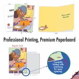 NobleWorks 10 Assorted Box Set Humorous Thank You Greeting Cards w/5 x 7 Inch Envelopes (10 Designs, 1 Each) Gratitude Toons AC7852TYG-B1x10
