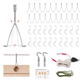 40 Pack Cabinet Door Painting Hangers & Wall Mount Hooks Rope Pulley System