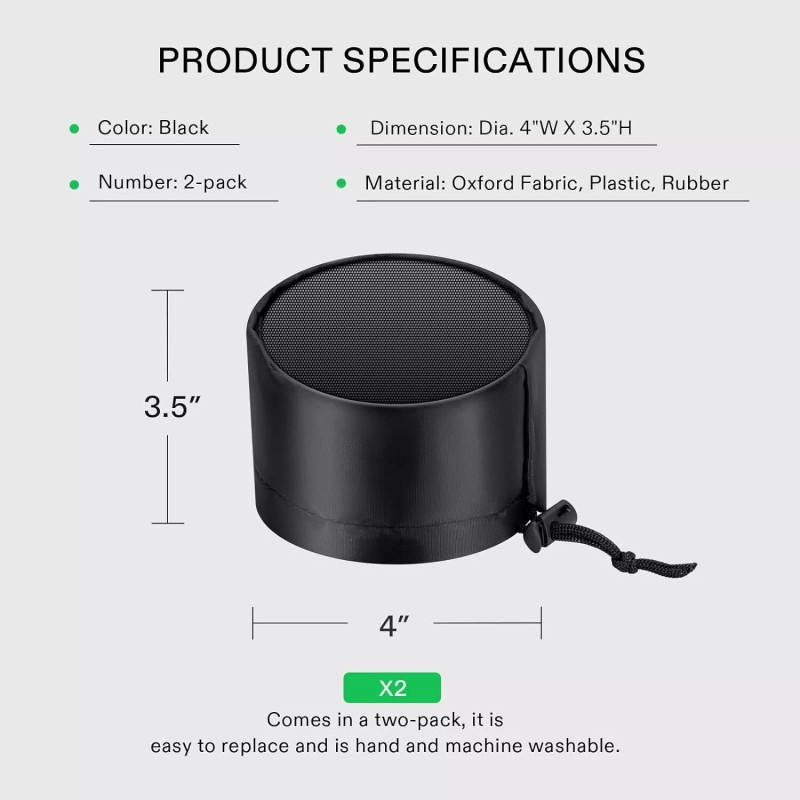 VIVOSUN 2Pcs 4"/6"/8" Grow Tent Vent Cover Duct Filter Elastic