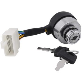 Ignition Start Key Switch, 6 Wire 2.5-6.5KW Ignition Key Switch for 188F Gasoline Generator, with 2Pcs Keys