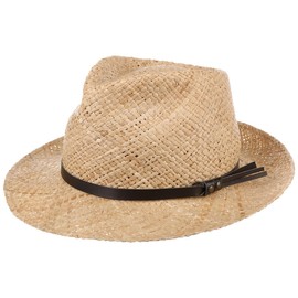 Lipodo Delamo Straw Hat Traveller Faux Leather Band Handmade Made in Italy Unisex Summer Nature L (58-59 cm)