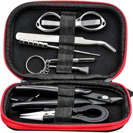 DIY, 8 in 1 Tool Set with Cotton Scissors, Wire Winder, Tweezers, Screwdriver, Cleaning Brush, T-Screwdriver, Oblique Pliers, Ceramic Tweezers