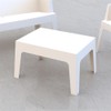 Compamia Box Resin Patio Coffee Table in White, Commercial Grade
