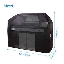 BBQ Cover 57 inch, Heavy Duty Waterproof Gas Grill Cover UV Resistant Outdoor Barbecue Cover Housse de BBQ for Weber Char-Broil Brinkmann Nexgrill and More