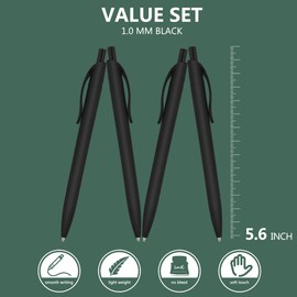 deegtran Pens Bulk, 400 Pack No Bleed Black Barrel Click Pens, Wholesale Retractable Ballpoint Pens, Pens Medium Point, Smooth Ink Pens, 1.0MM Black Ink